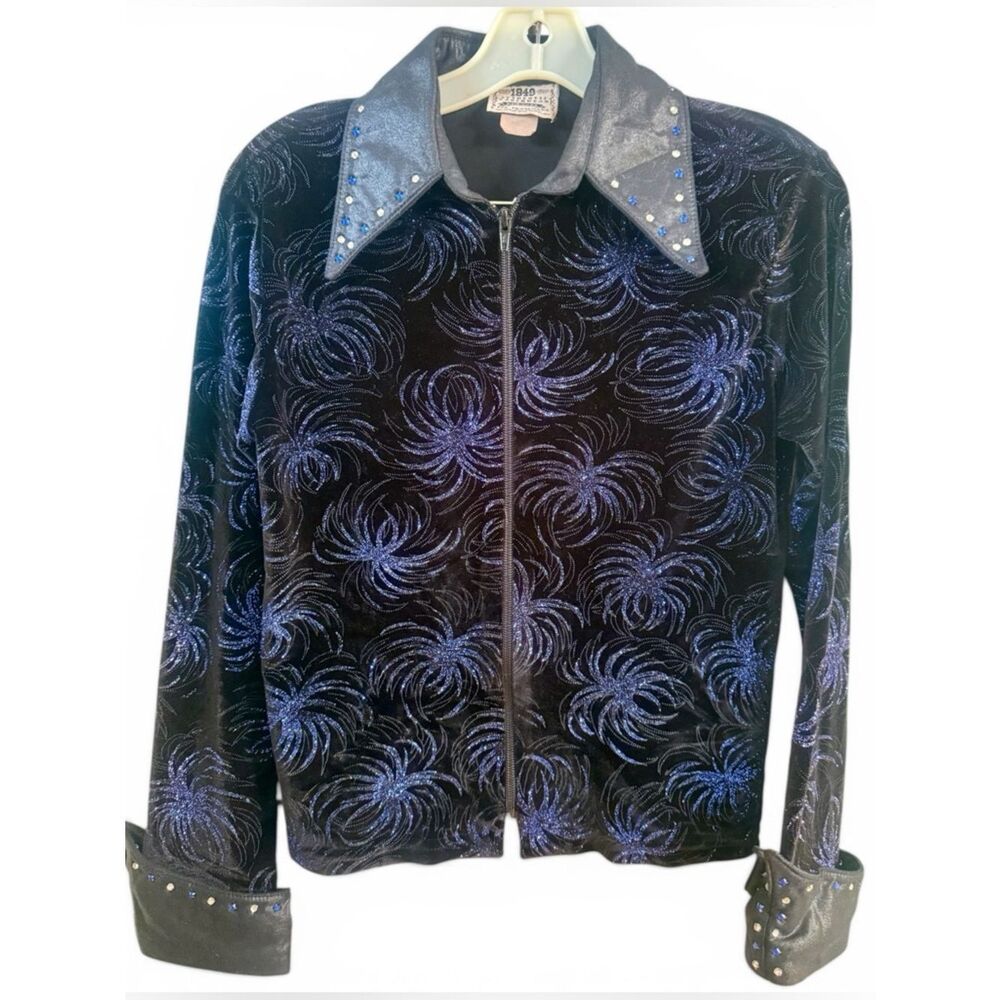 1849 Ranchwear Rhinestone Western Jacket Cropped Velvet Y2K USA
